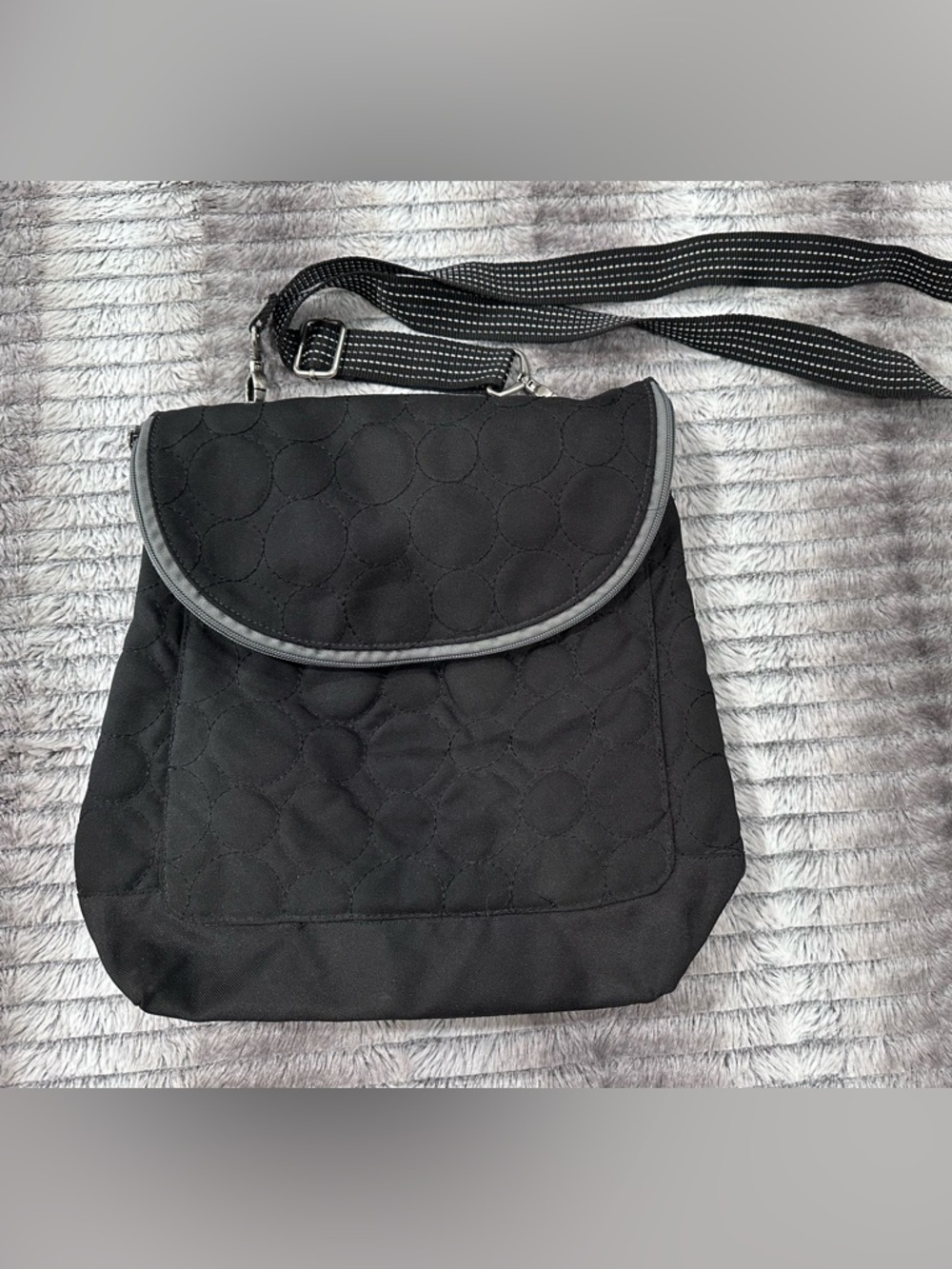 Thirty One Vary You GRAY Backpack Crossbody Purse (13x11) Black Hand Bag